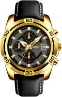 Picture of SKMEI 9156 Chronograph Leather Watch for Men- Gold
