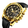 Picture of SKMEI 9156 Chronograph Leather Watch for Men- Gold