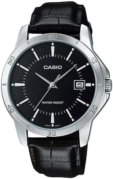 Picture of Casio MTP-V004L-1AUDF Date Black Leather Belt Watch for Men