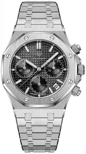 Picture of Poedagar 926 Chronograph Stainless Steel Men’s Watch – Silver Black