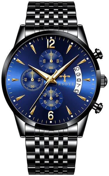 Picture of Trsoye 618 Stainless Steel Watch for Men – Black & Blue
