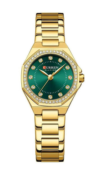 Picture of CURREN 9100 Elegant Fashion Stainless Steel Ladies Watch-Gold Green