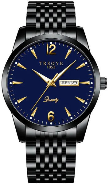Picture of Trsoye 068 Custom Strap Design Fashion Hands Men Wristwatch- Black Blue