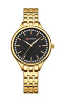 Picture of CURREN 9099 Small Dial Simple Stainless Steel Ladies Watch-Gold Black
