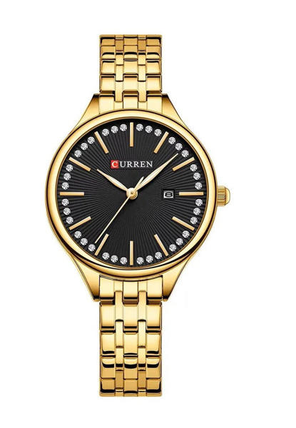 Picture of CURREN 9099 Small Dial Simple Stainless Steel Ladies Watch-Gold Black