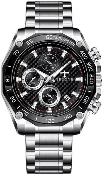 Picture of Trsoye 6617 Quartz Watch for Men – Silver & Black