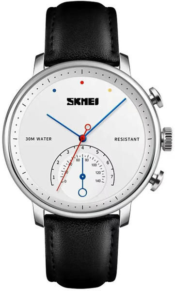 Picture of SKMEI 1399 Leather Strap Elegance Quartz Casual Men’s Watch- Black & Silver