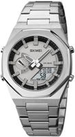 Picture of SKMEI 1816 Luxury Quartz Dual Time Stainless Steel Digital LED Watch for Men- Silver