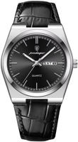 Picture of Poedagar 930 Elegant Ultra-Thin Gemstone Leather Luminous Quartz Watch- Black