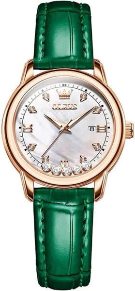Picture of OLEVS 9981 Casual Leather Belt Ladies Watch-Green