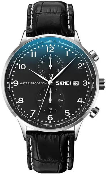 Picture of SKMEI 9301 Casual Leather Strap Date Men’s Watch-Black