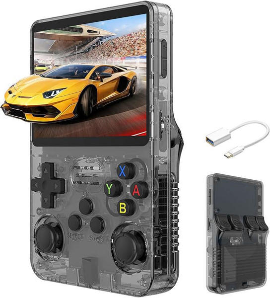Picture of R36S Handheld Game Console, 3.5 Inch IPS Retro Video Game Console - (Black)