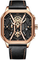 Picture of Nektom 8238 Leather Multifunctional Watch for Men - Gold