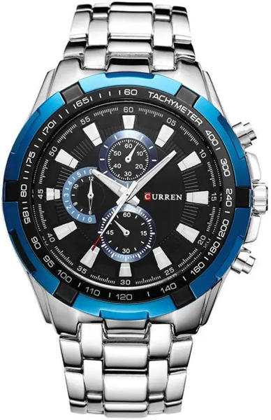 Picture of CURREN 8023 Analog Watch for Men – Silver Blue & Black