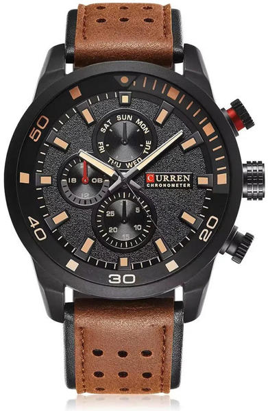 Picture of Curren 8250 Military Sports Men Leather Watch - Brown