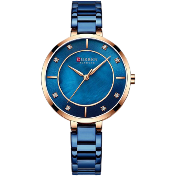 Picture of CURREN C9051L Quartz Stainless Steel Strap Women Wristwatch – Blue & Rose Gold