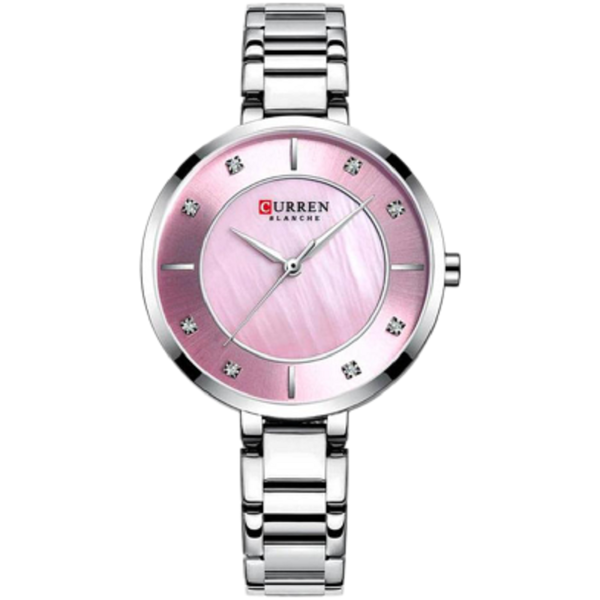 Picture of CURREN C9051L Quartz Stainless Steel Strap Women Wristwatch – Silver & Pink