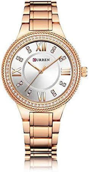 Picture of CURREN C9004L Stainless Steel Watch for Women – Rose Gold & White