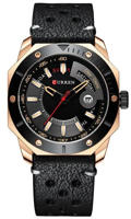 Picture of Curren 8344 Leather Watch for Men - Black