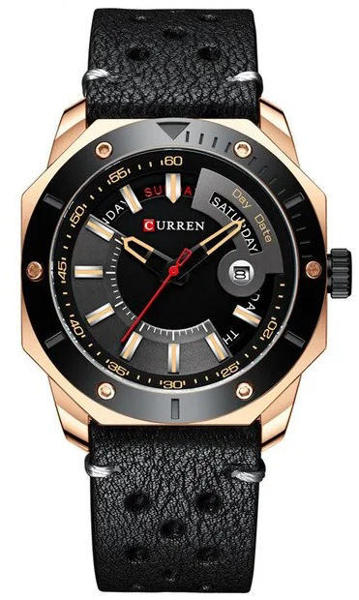 Picture of Curren 8344 Leather Watch for Men - Black