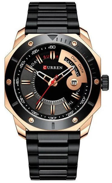 Picture of Curren 8344 Stainless Steel Watch for Men - Gold & Black