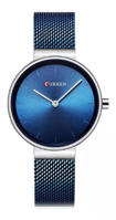 Picture of CURREN 9016 Royal Blue Mesh Stainless Steel Analog Watch For Women – Silver & Royal Blue