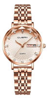Picture of CUENA 6002 Luxury Date Rhinestone Bracelet Ladies Watch-Rose Gold