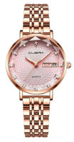 Picture of CUENA 6002 Luxury Date Rhinestone Bracelet Ladies Watch-Pink