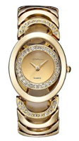 Picture of CRRJU 2201 Luxury Famous Brands Rhinestone Bracelet Ladies Wristwatch- Gold