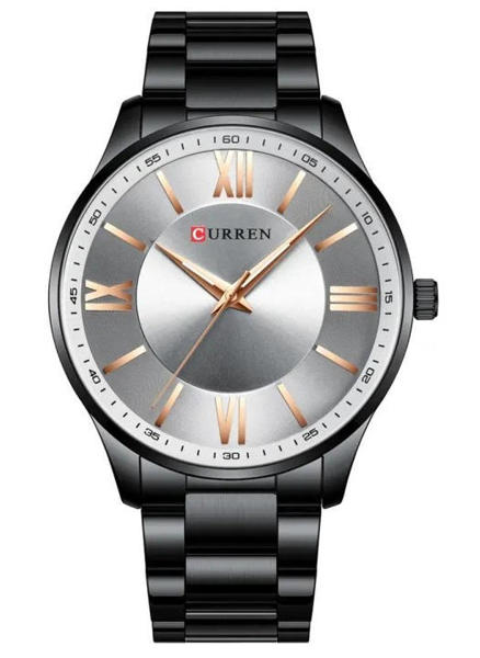 Picture of CURREN 8383 Black Stainless Steel Analog Watch For Men - Gray & Black