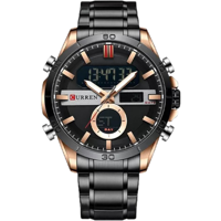 Picture of Curren 8384 Analog Digital Stainless Steel Watch for Men - Black