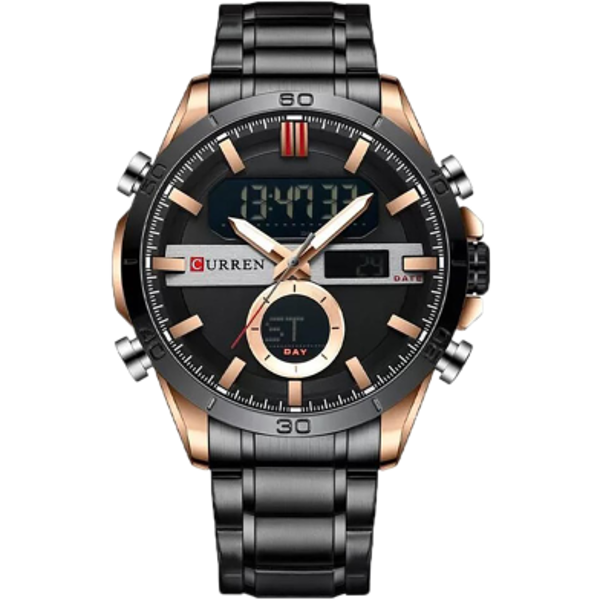 Picture of Curren 8384 Analog Digital Stainless Steel Watch for Men - Black