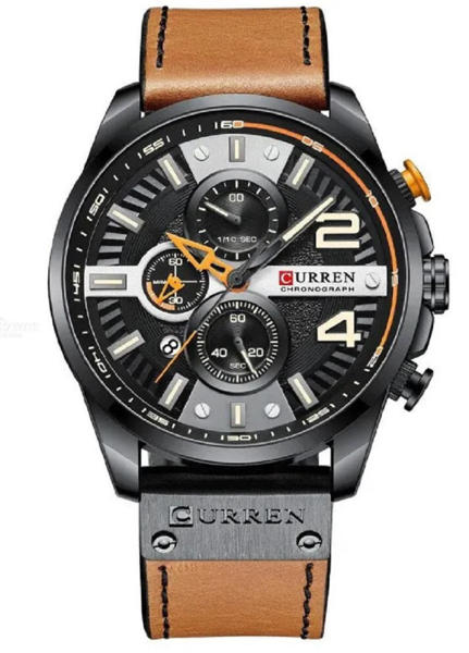 Picture of Curren 8393 Chronograph Leather Watch for Men - Brown