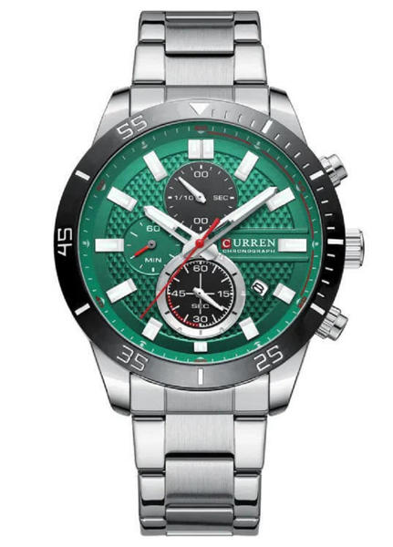 Picture of Curren 8417 Chronograph Stainless Steel Watch for Men - Silver Green