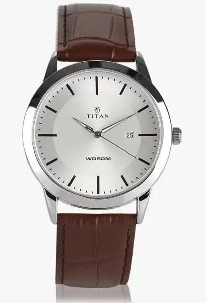 Picture of Titan 1584SL03 Analog with Date Brown Dial Leather Watch for Men