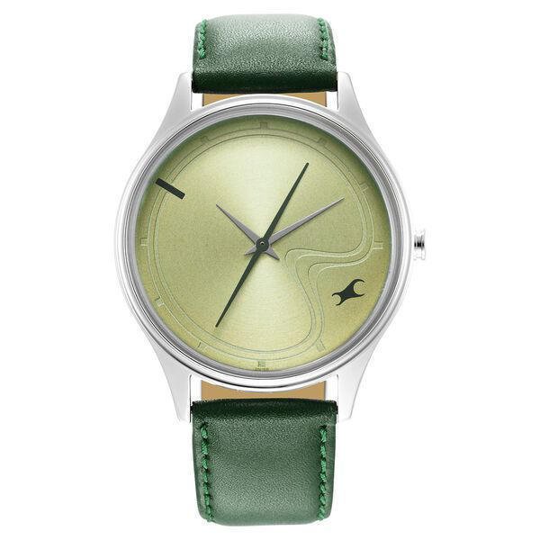 Picture of Fastrack 3290SL02 Stunners Green Dial Leather Strap Watch for Guys