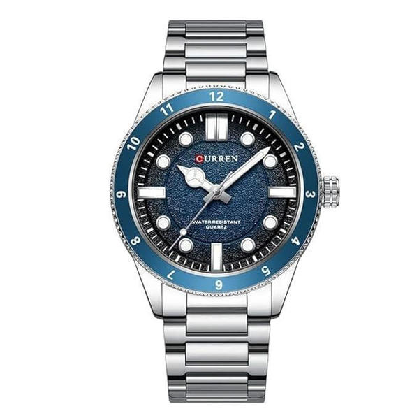 Picture of Curren 8450 Luxury Stainless Steel Man Watch -Silver and Blue