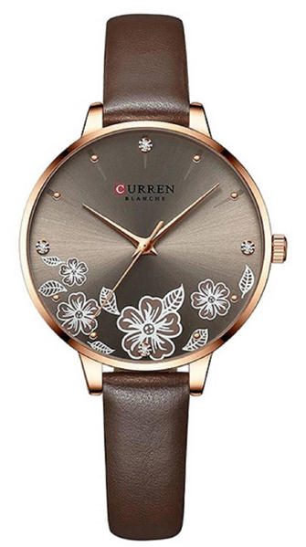 Picture of Curren 9068 Luxury Leather Strap Ladies Watch -Coffee
