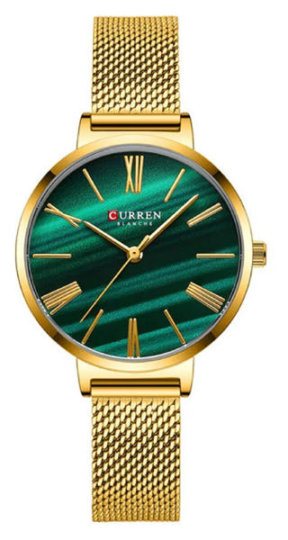 Picture of Curren 9076 Quartz Wristwatch for Women - Gold & Green