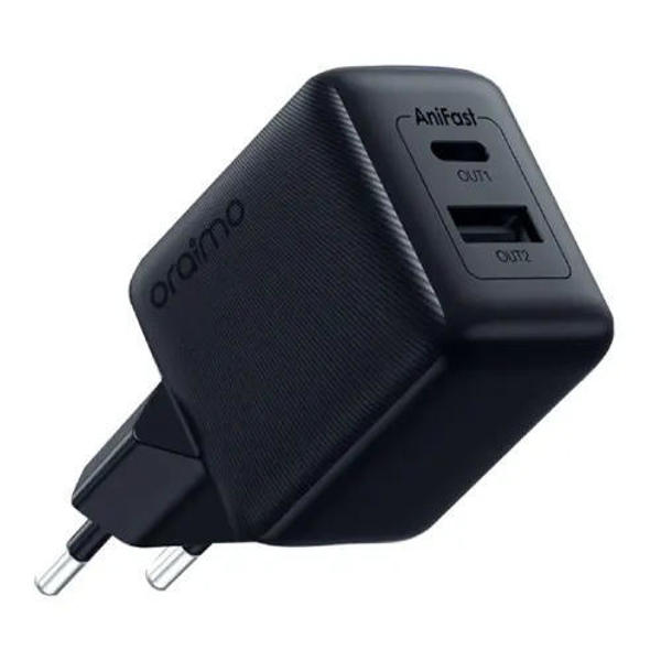 Picture of Oraimo 18w 2port Fast Charger With lighting cable Cable (OCW-5183E+L53)- Black