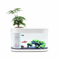 Picture of Xiaomi Geometry Ecosystem Small Water Garden Fish Tank Transparent Aquarium- White
