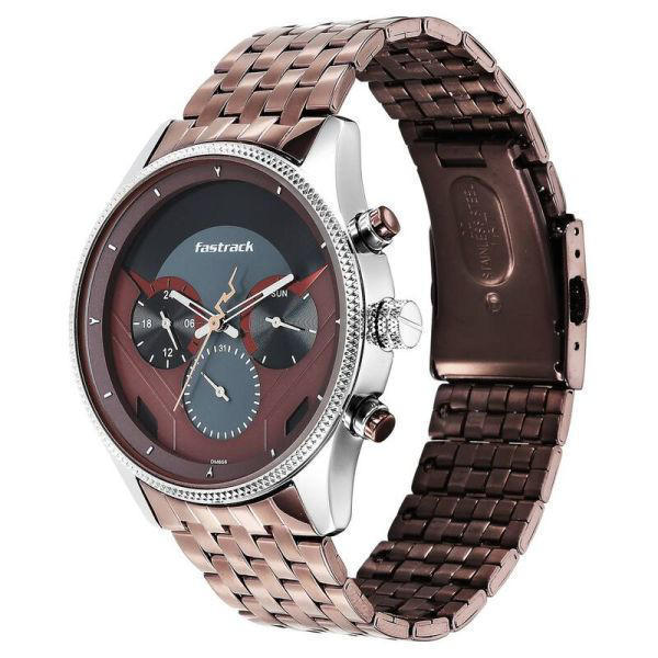 Picture of Fastrack NS3286KM01 Thor Quartz Multifunction Red Dial Metal Strap