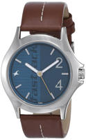 Picture of Fastrack 3220SL01 Analog Blue Dial Leather Strap Watch for Guys