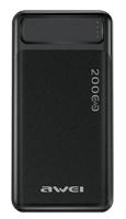 Picture of Awei P6K 20000mAh Dual USB Port Fast Charging Power Bank-Black