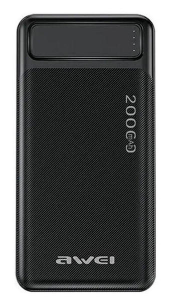 Picture of Awei P6K 20000mAh Dual USB Port Fast Charging Power Bank-Black
