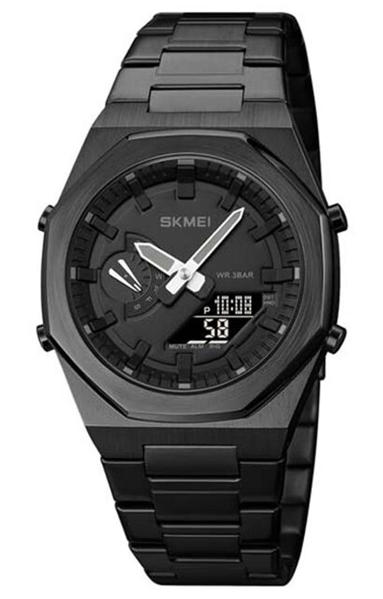 Picture of Skmei 1816 Chrono Dual Display Waterproof Stainless Steel Men’s Watch-Black