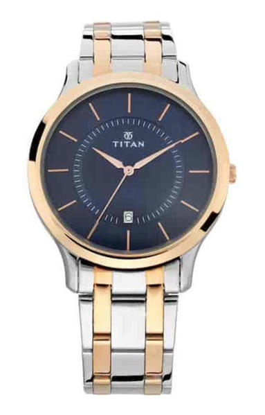 Picture of Titan 1825KM01 Analog Date Dual Tone Stainless Steel Watch for Men