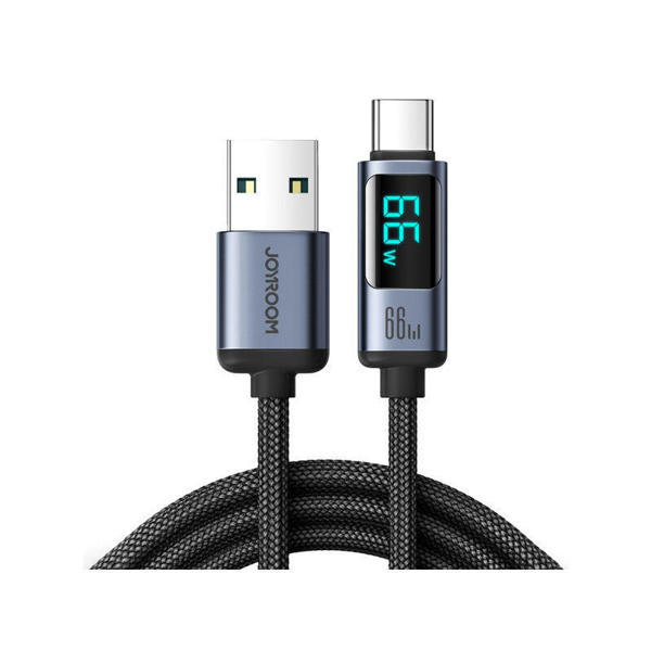 Picture of Joyroom S-AC066A16 66W 6A USB to Type-C 1.2m LED Display Data Cable - Black