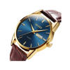 Picture of Olevs 6898 Luxury Leather Strap Quartz Men’s Watch – Brown & Blue