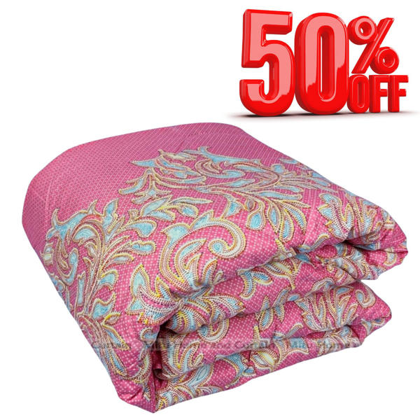 Picture of Economic Semi-Double European Cube Style Winter Comforter, 60*84 in / 5*7 ft (Soft Pink)